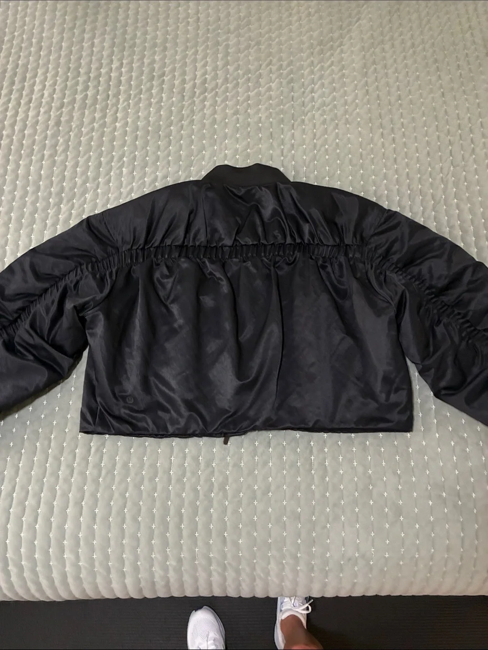 lululemon athletica Black ruched lightly insulated bomber Jacket